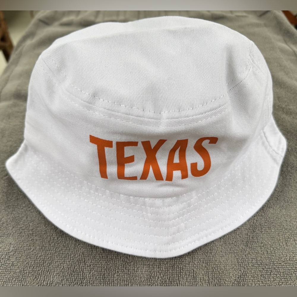 University of TEXAS at Austin Bucket Hat White Orange Cotton Longhorns UT TX